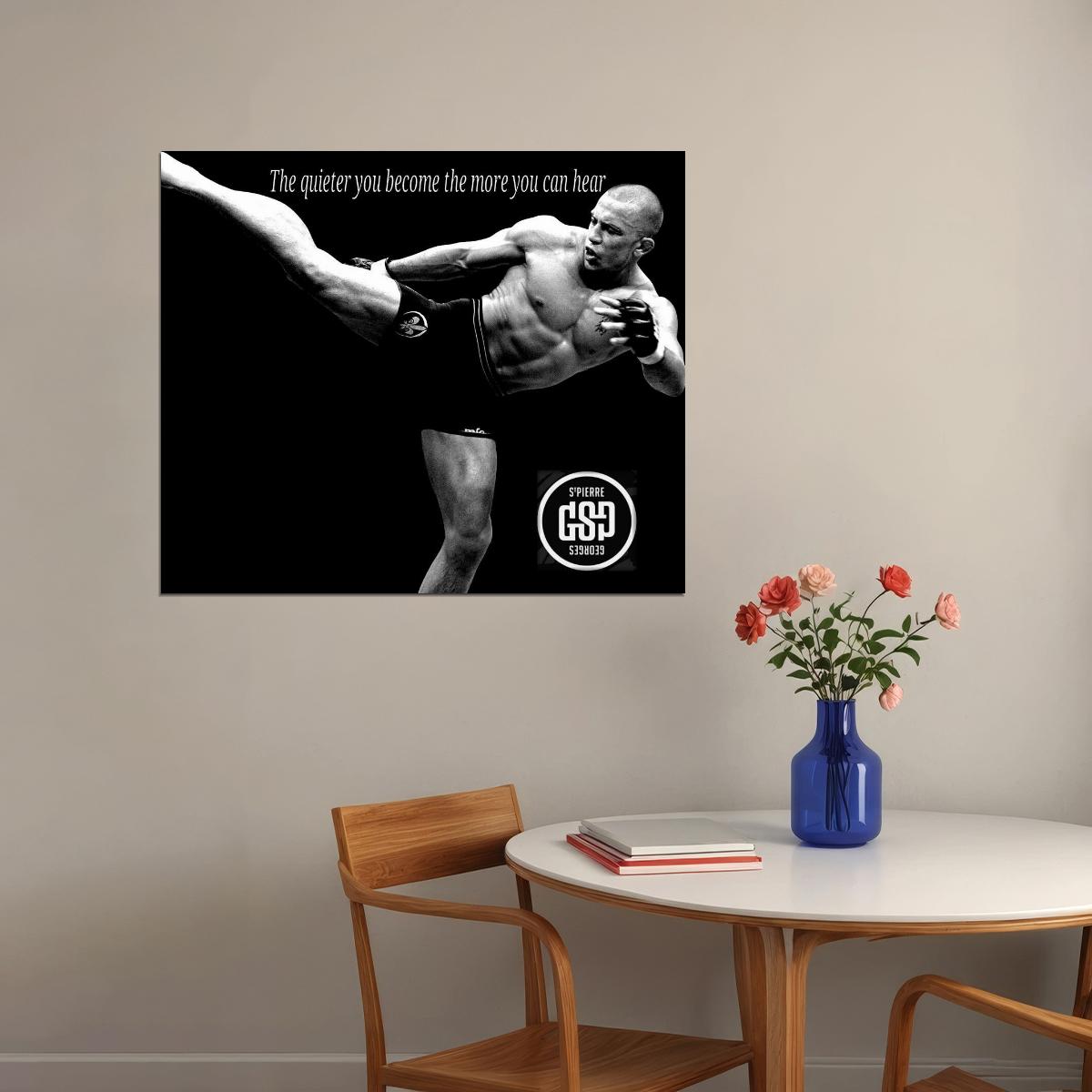 Georges St-pierre Gsp Poster Ufc Champion Wall Art Motivational Sports Print - xonomax