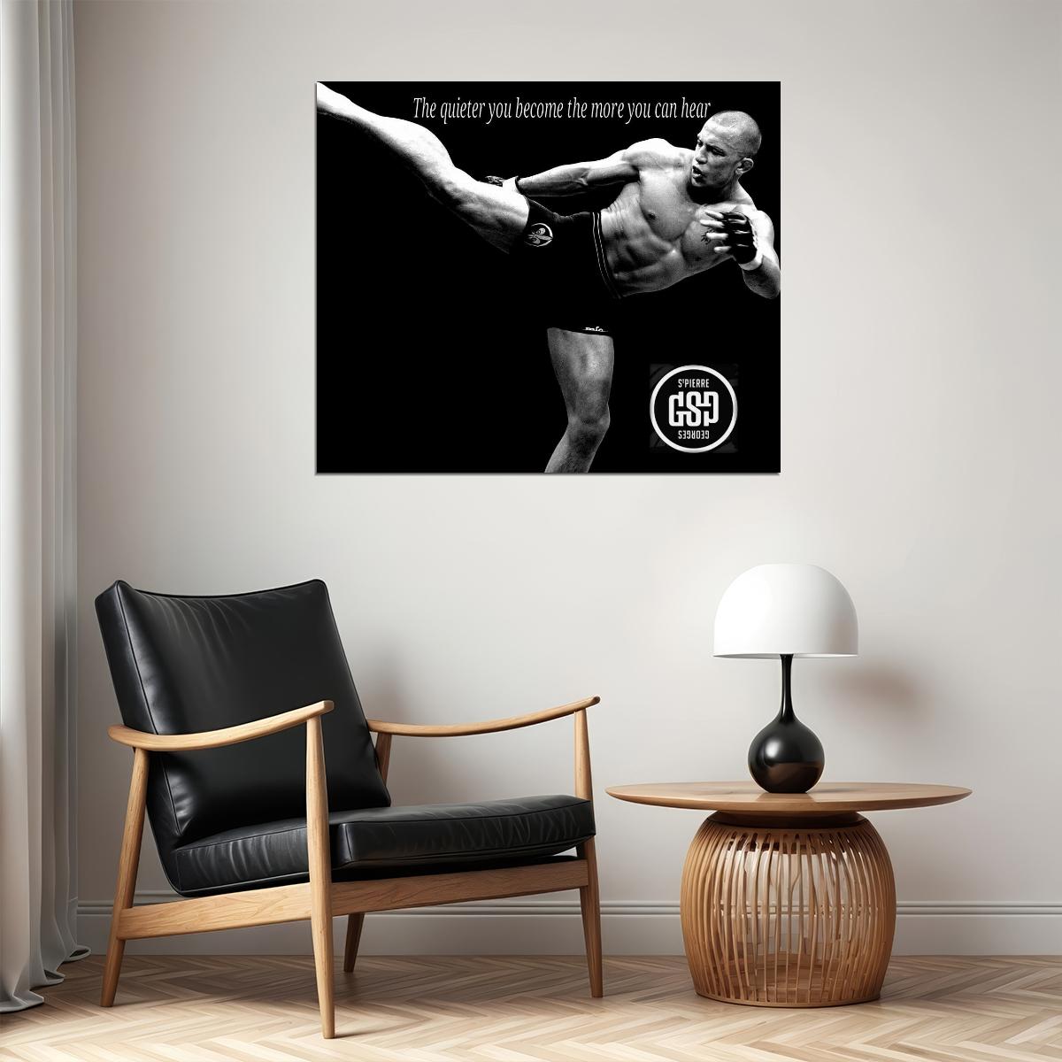 Georges St-pierre Gsp Poster Ufc Champion Wall Art Motivational Sports Print - xonomax