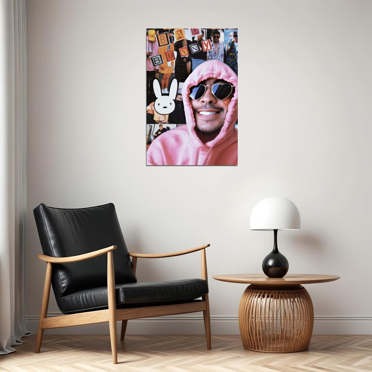 Bad Bunny Poster Latin Trap Music Wall Art Rap Artist Print - xonomax