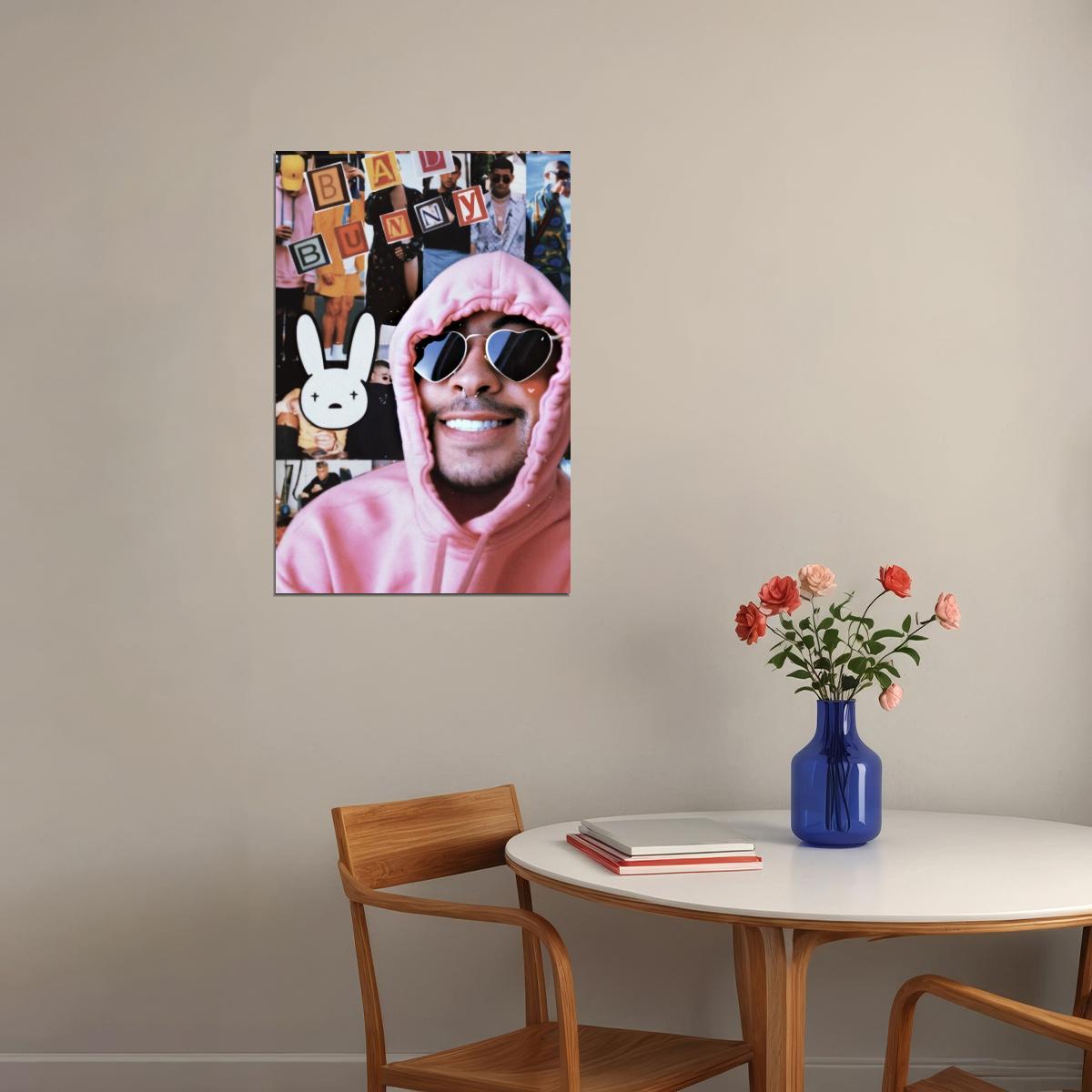 Bad Bunny Poster Latin Trap Music Wall Art Rap Artist Print - xonomax