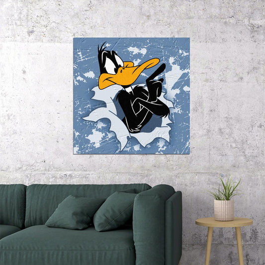 Daffy Duck Poster Looney Tunes Character Wall Art Classic Cartoon Kids Print - xonomax