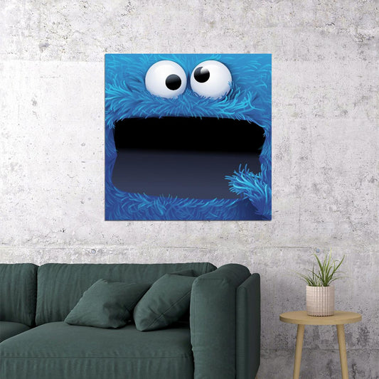 Sesame Street's Cookie Monster Poster Classic Tv Cartoon Fun Wall Art Kids Print - xonomax