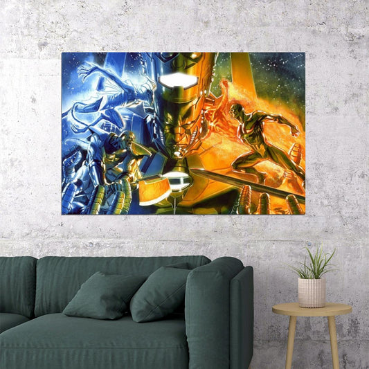 Galactus And Silver Surfer Poster Marvel Comics Wall Art Cosmic Superheroes Print - xonomax