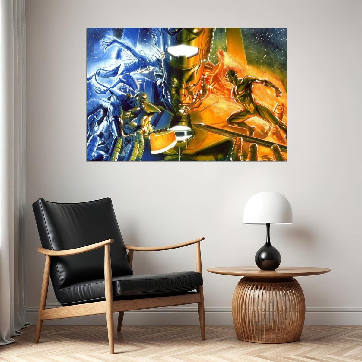 Galactus And Silver Surfer Poster Marvel Comics Wall Art Cosmic Superheroes Print - xonomax