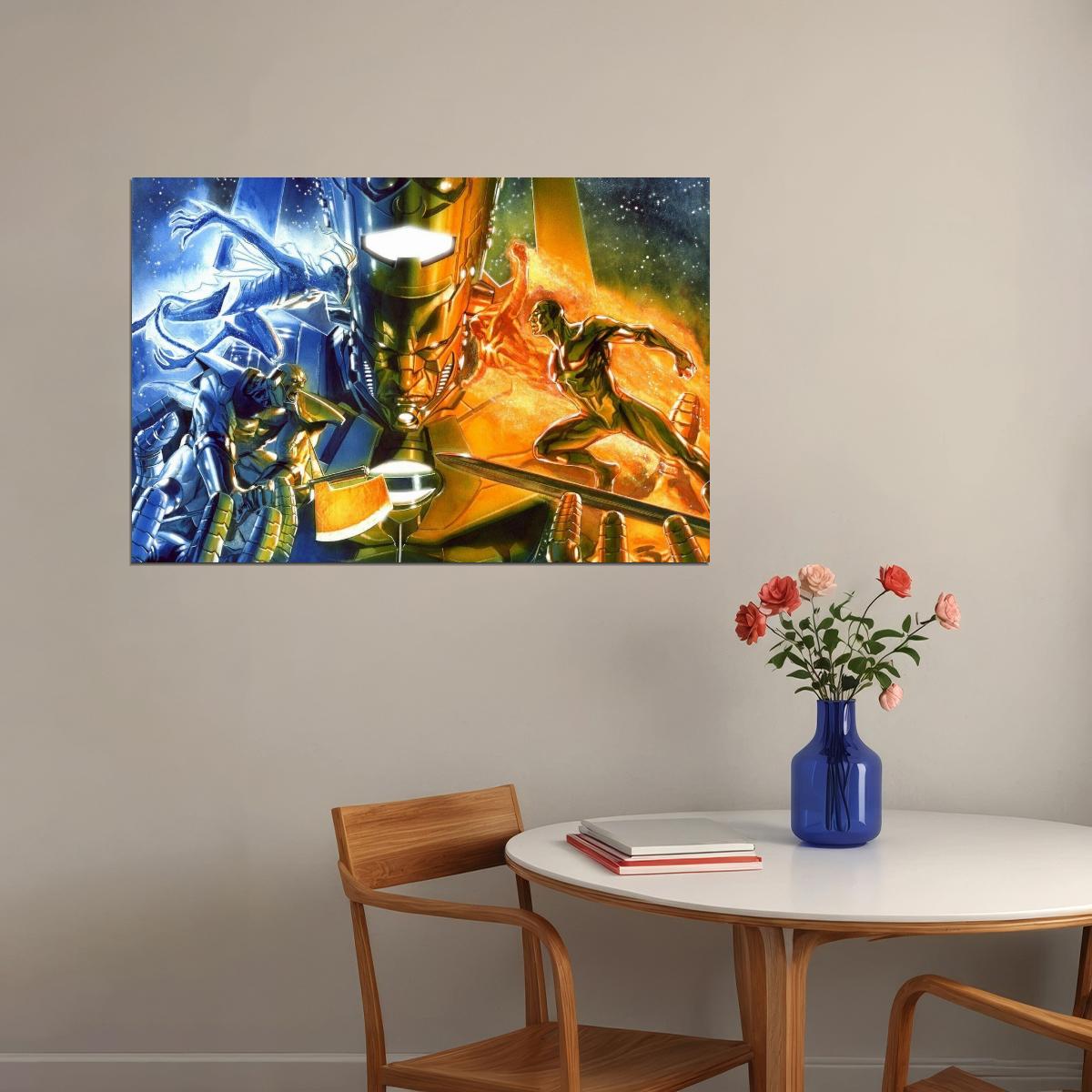 Galactus And Silver Surfer Poster Marvel Comics Wall Art Cosmic Superheroes Print - xonomax