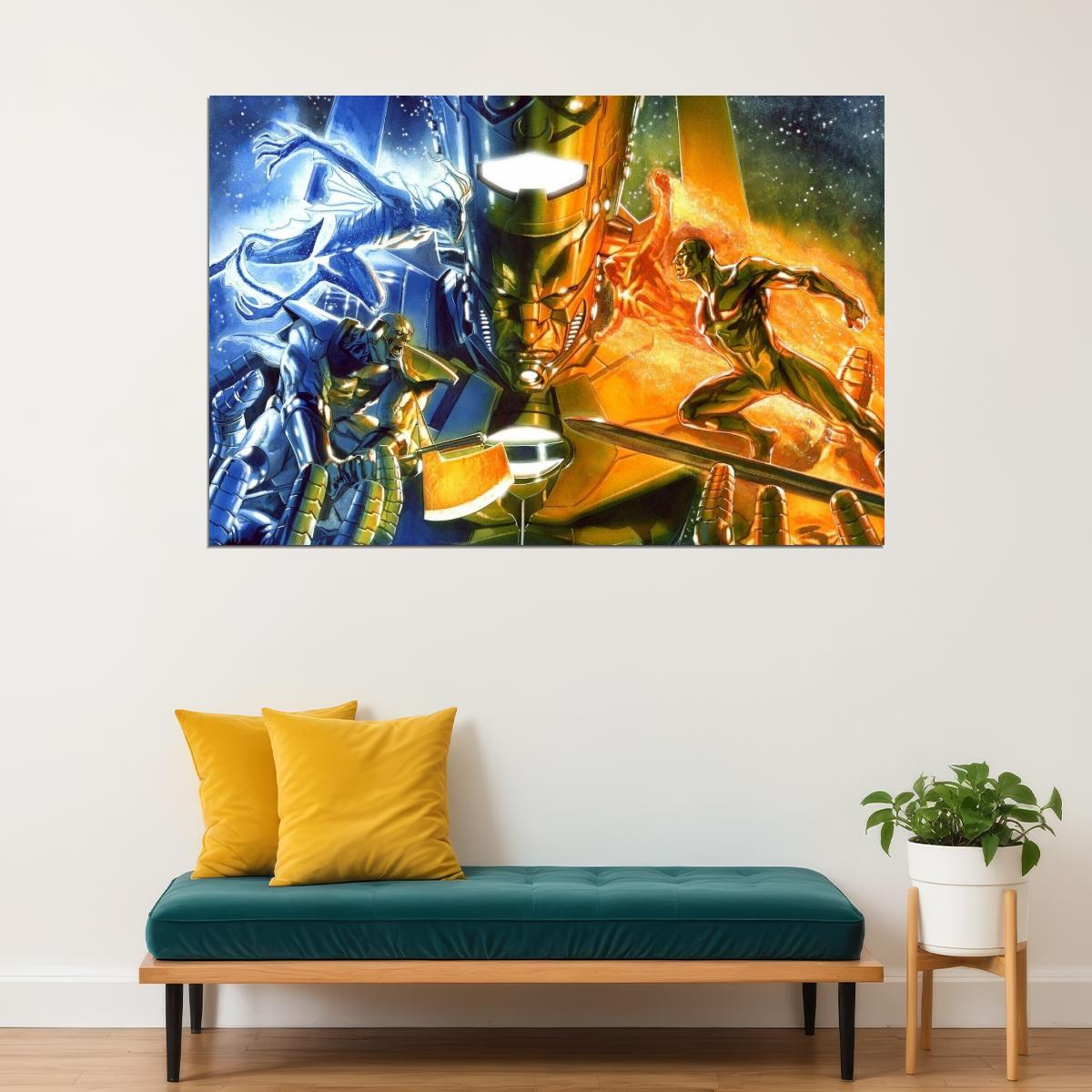 Galactus And Silver Surfer Poster Marvel Comics Wall Art Cosmic Superheroes Print - xonomax
