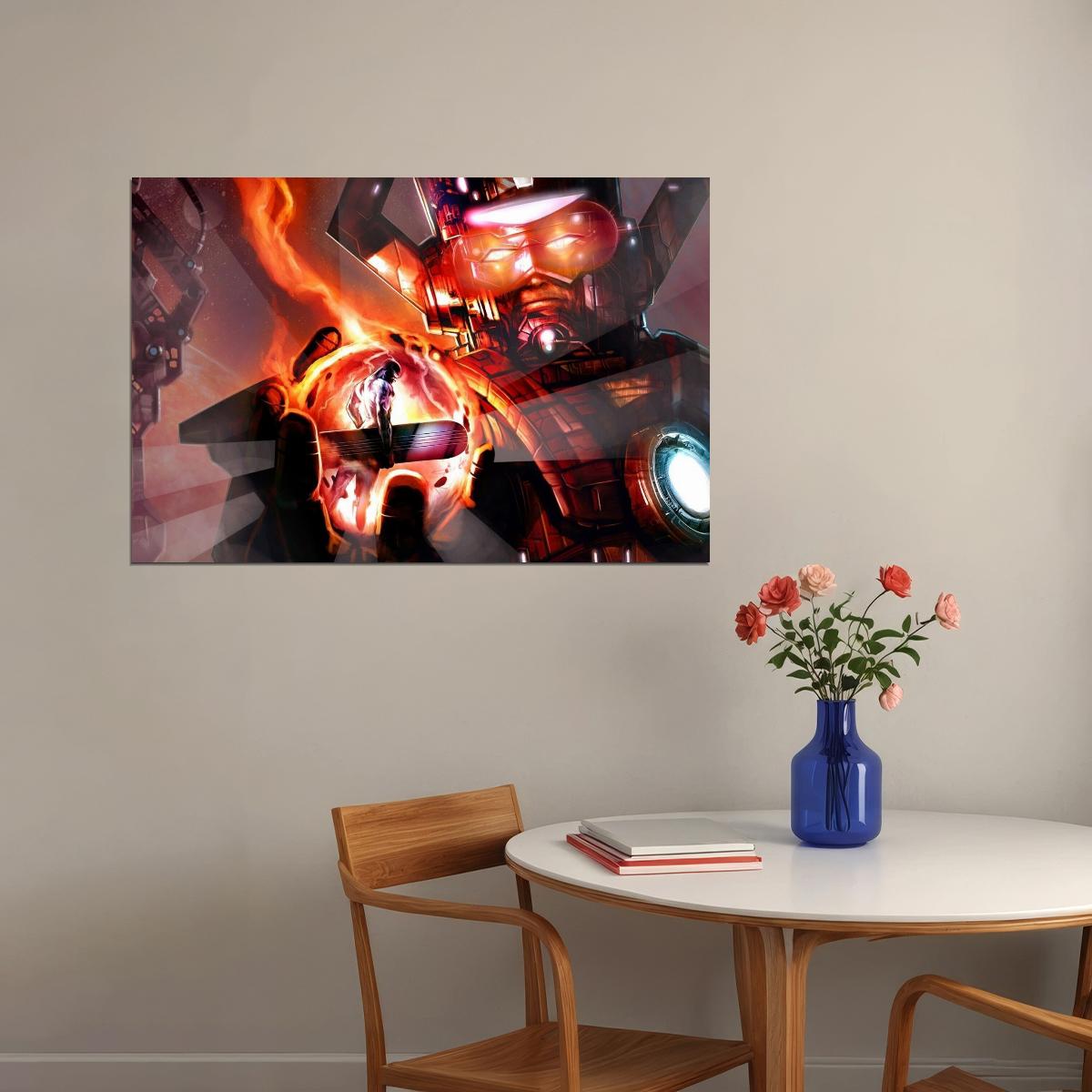 Galactus And Silver Surfer Poster Marvel Comics Wall Art Cosmic Superheroes Print - xonomax