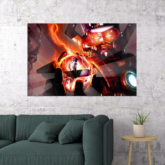Galactus And Silver Surfer Poster Marvel Comics Wall Art Cosmic Superheroes Print - xonomax