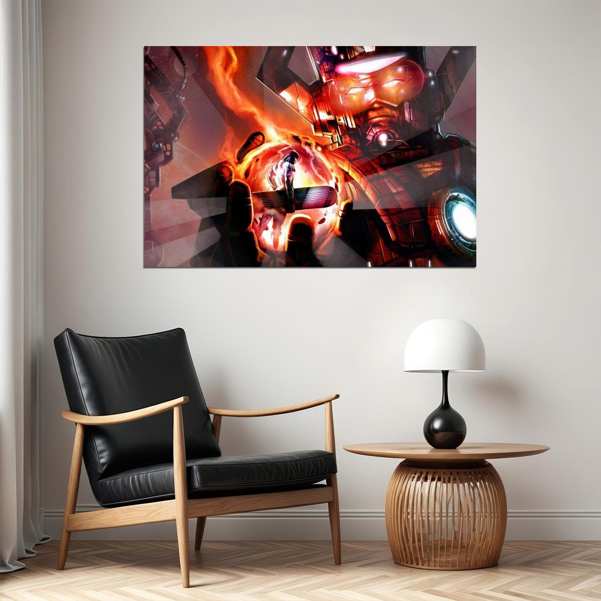 Galactus And Silver Surfer Poster Marvel Comics Wall Art Cosmic Superheroes Print - xonomax
