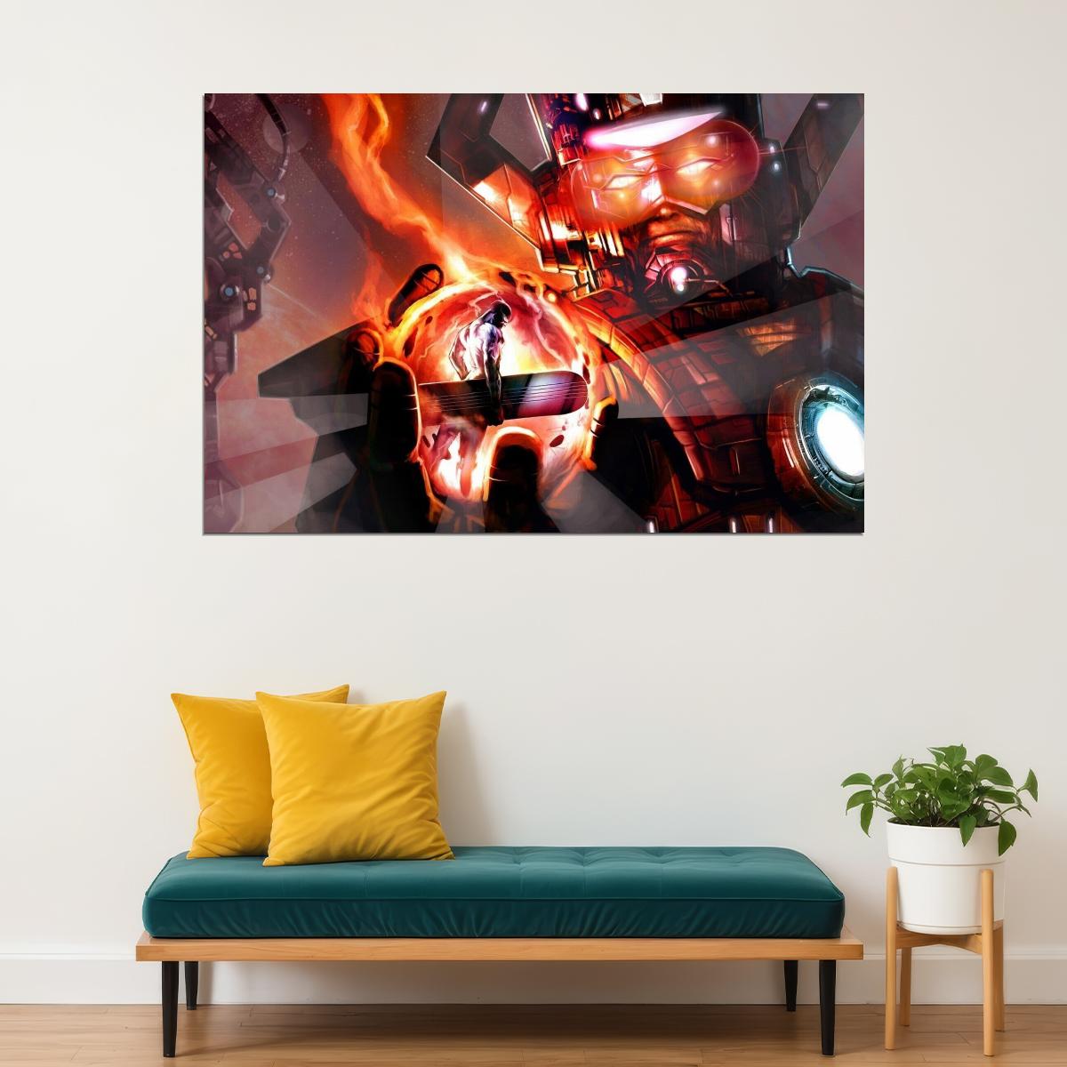 Galactus And Silver Surfer Poster Marvel Comics Wall Art Cosmic Superheroes Print - xonomax