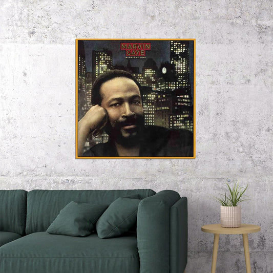 Marvin Gaye Midnight Love Album Cover Art Music Poster Soul Wall Print - xonomax