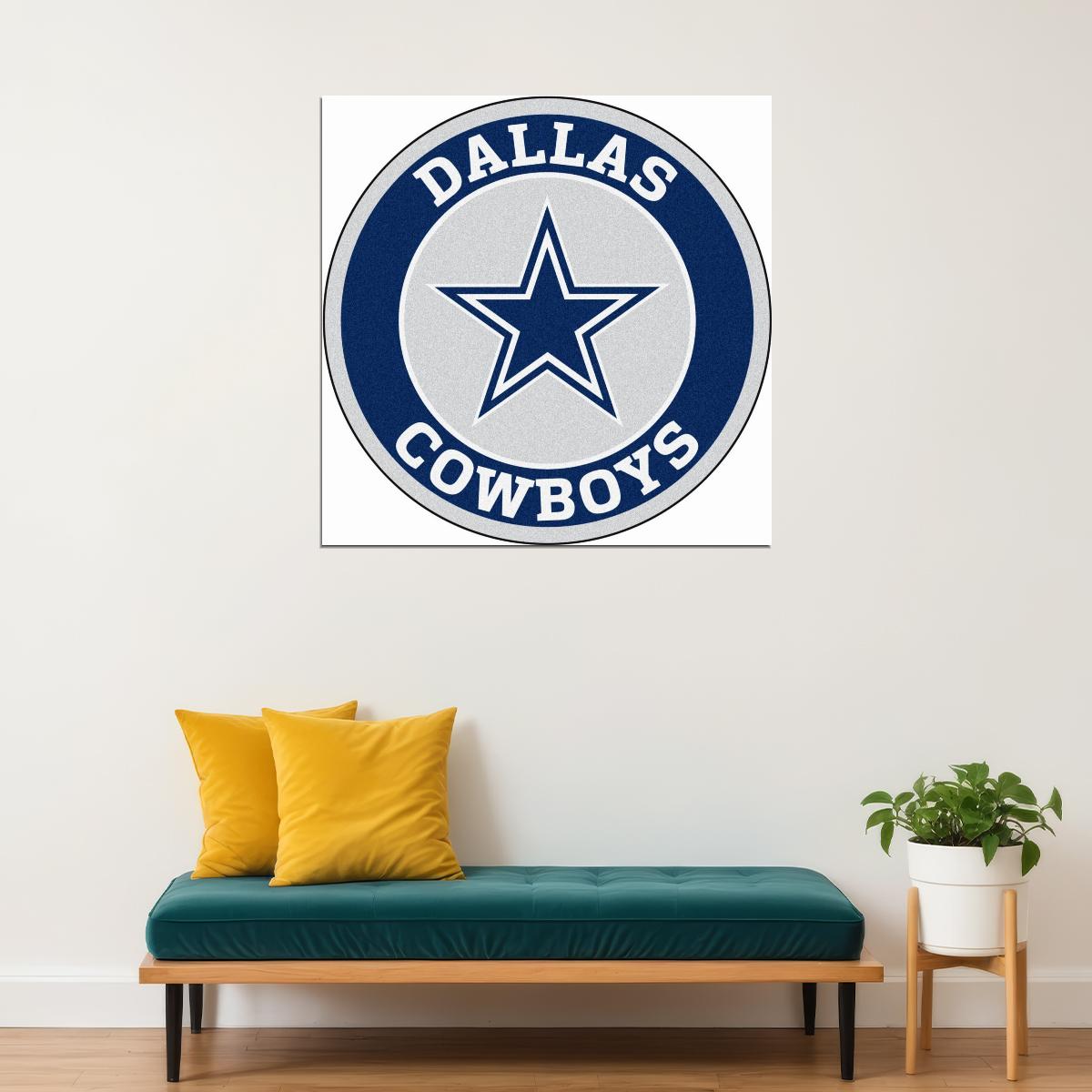 Dallas Cowboys Logo Poster Nfl Football Team Wall Art Sports Print - xonomax