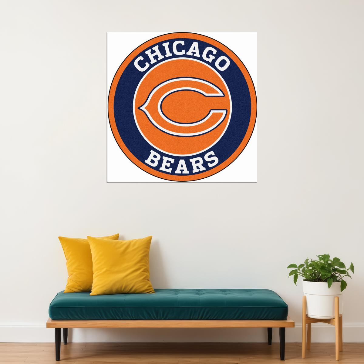 Chicago Bears Logo Poster Nfl Football Team Wall Art Sports Print - xonomax