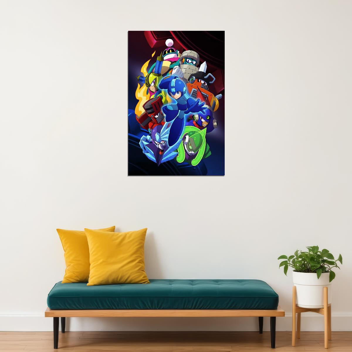 Mega Man Video Game Poster Nintendo Gamer Wall Art - xonomax