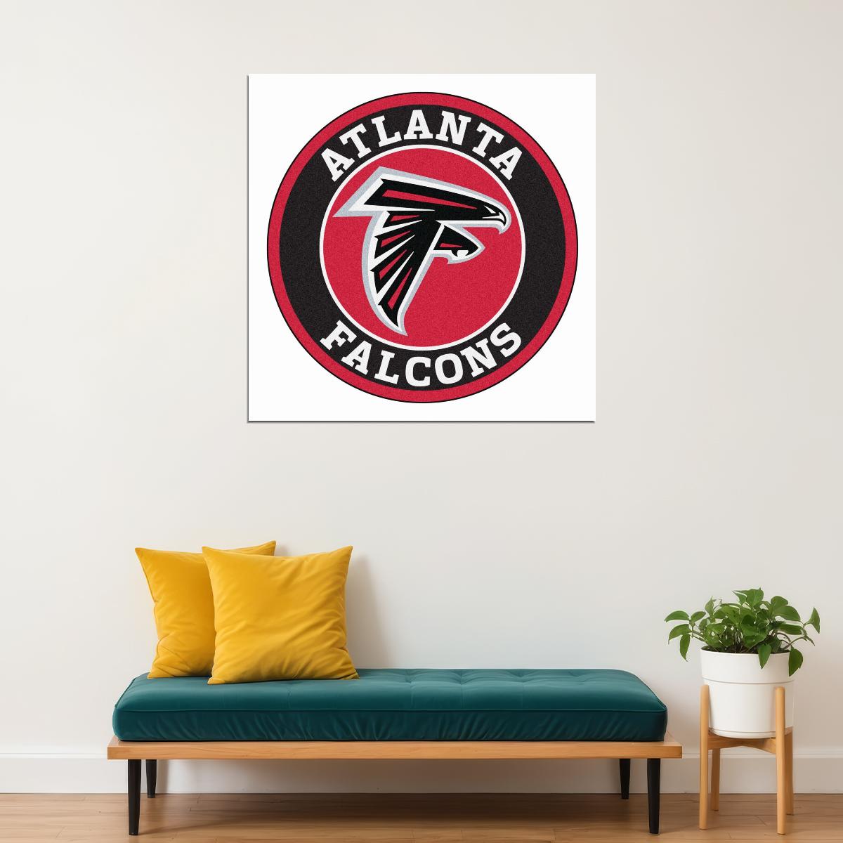 Atlanta Falcons Logo Poster Nfl Football Team Wall Art Sports Print - xonomax