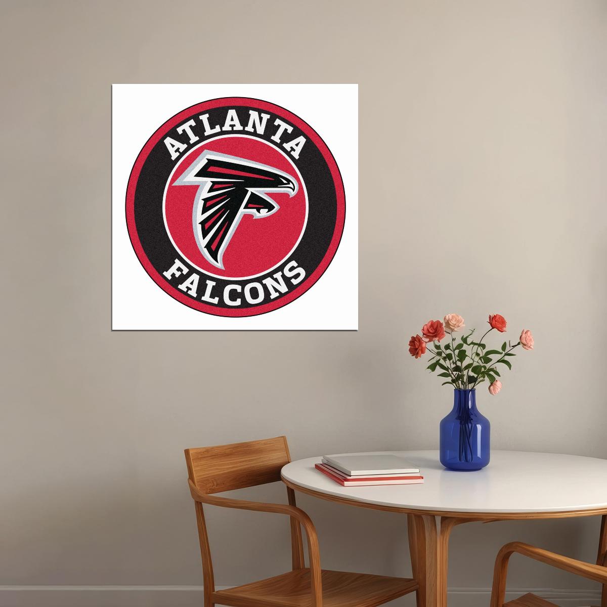 Atlanta Falcons Logo Poster Nfl Football Team Wall Art Sports Print - xonomax