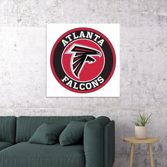 Atlanta Falcons Logo Poster Nfl Football Team Wall Art Sports Print - xonomax
