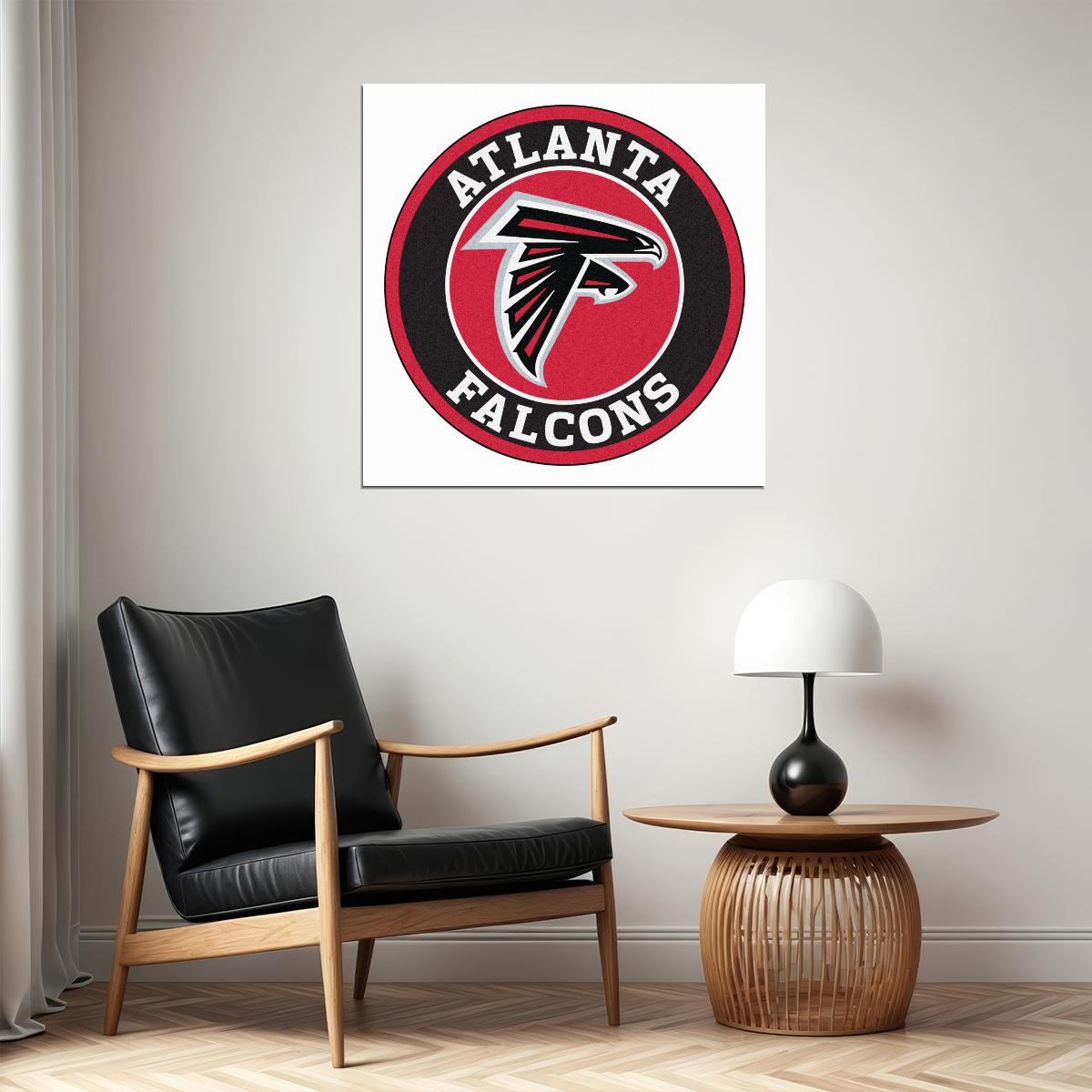 Atlanta Falcons Logo Poster Nfl Football Team Wall Art Sports Print - xonomax