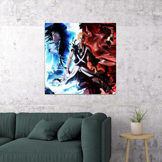 Bleach Ichigo Anime Poster Japanese Animation Wall Art Manga Series Print - xonomax