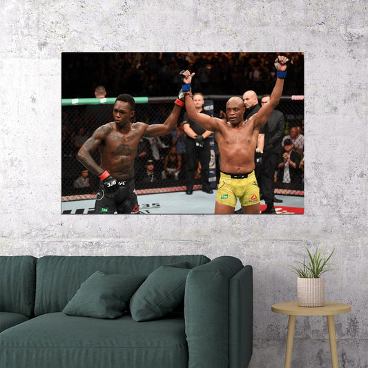 Israel Adesanya Vs. Anderson Silva Mma Poster Ufc Fight Wall Art Sports Print - xonomax