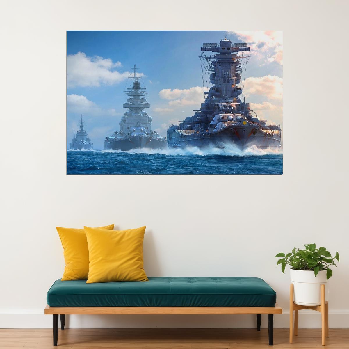 Warships Battleships World Of Warships Video Game Poster - xonomax