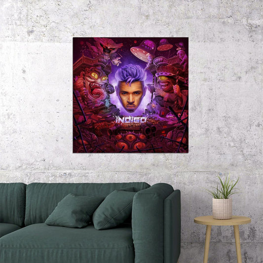 Chris Brown Indigo Album Cover Art R&b Music Poster Singer Music Print - xonomax
