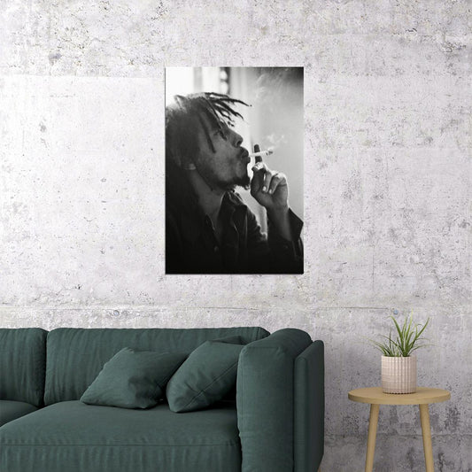 Bob Marley Poster Reggae Music Legend Wall Art Smoking Print - xonomax