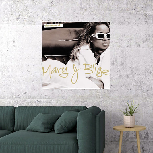 Mary J. Blige Share My World Album Cover Art Music Poster R&b Wall Print - xonomax