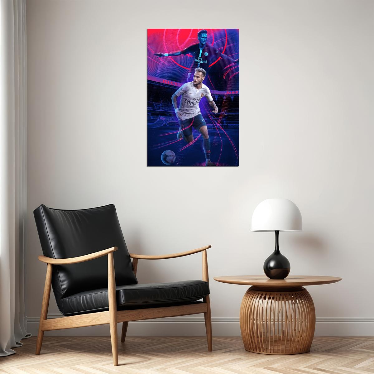 Neymar Soccer Poster Famous Football Player Wall Art Motivational Sports Print - xonomax