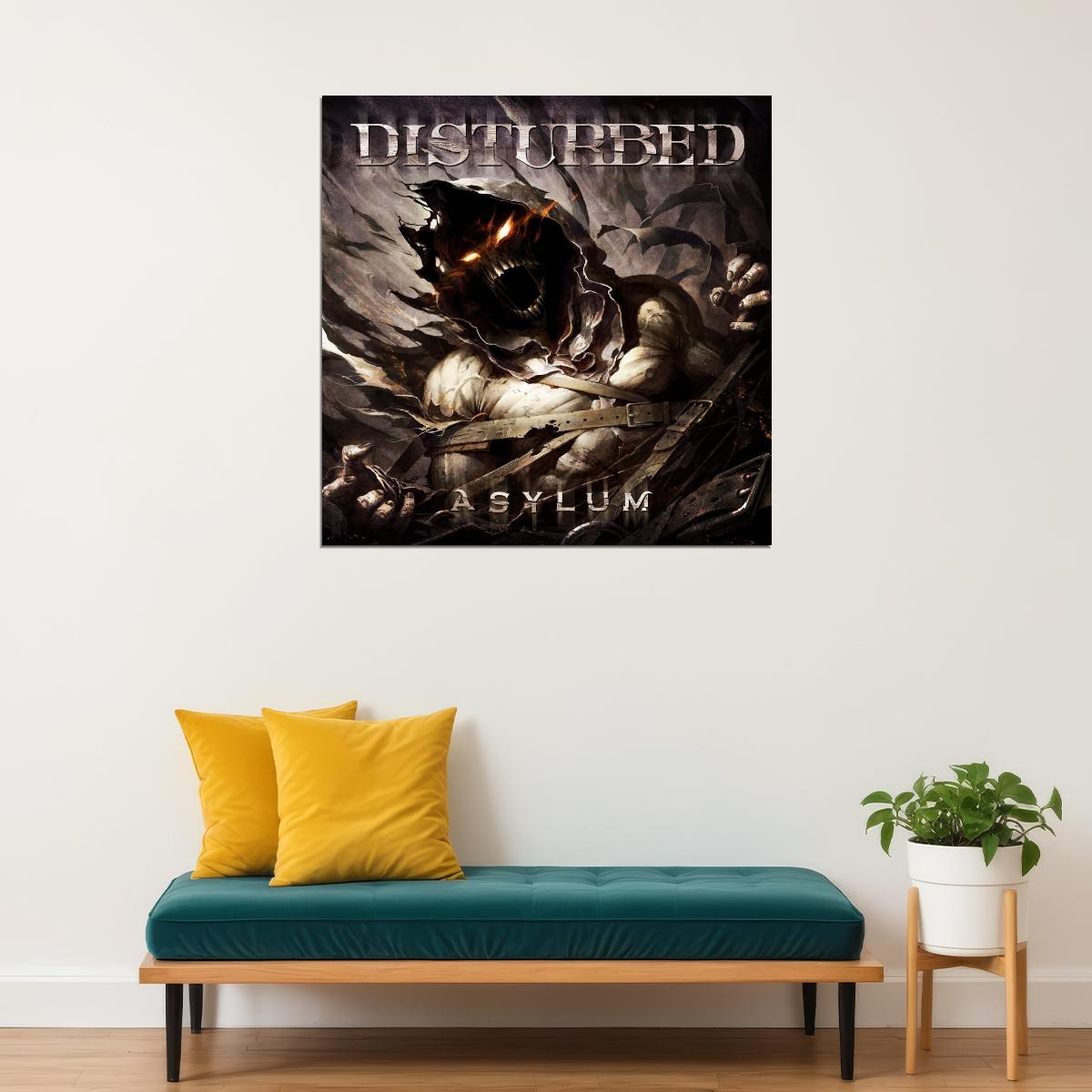 Disturbed Asylum Album Cover Art Rock Music Poster Heavy Metal Band Music Print - xonomax