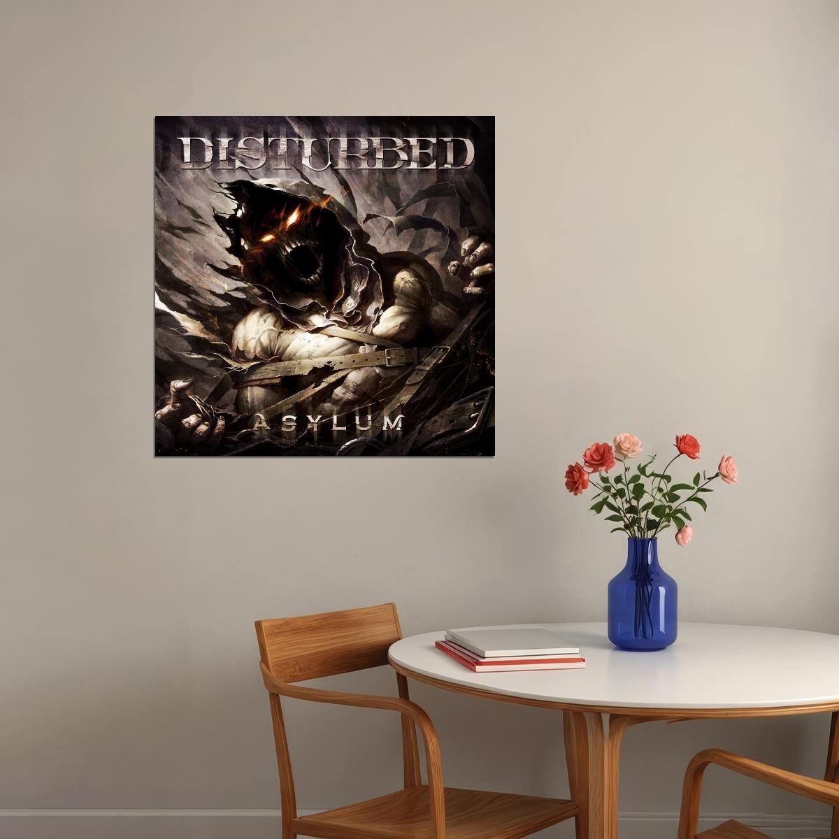 Disturbed Asylum Album Cover Art Rock Music Poster Heavy Metal Band Music Print - xonomax