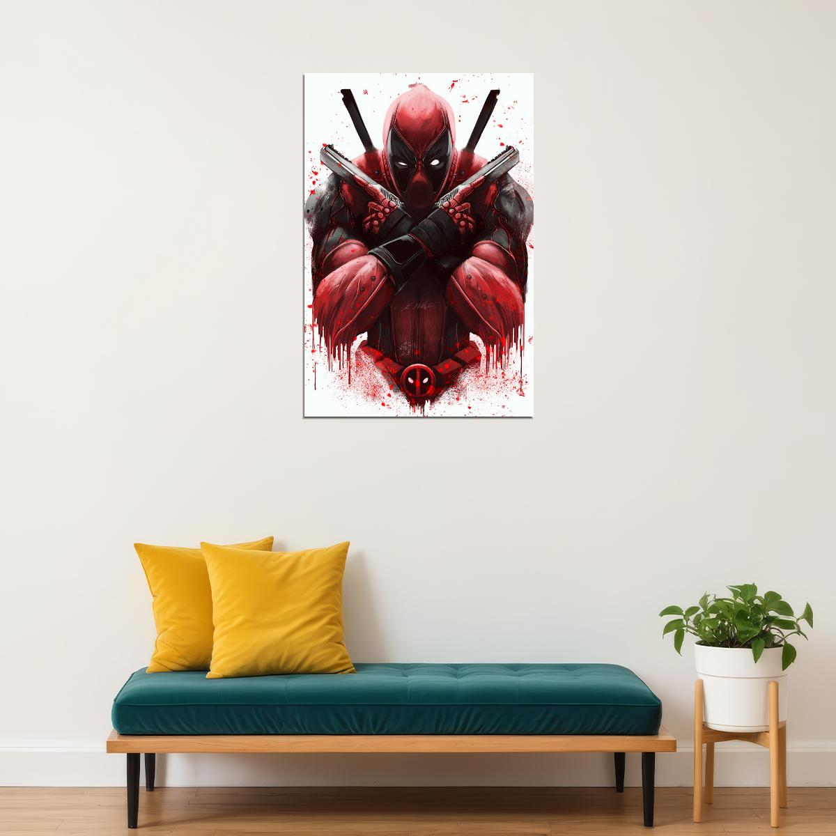 Deadpool Movie Poster Marvel Superhero Wall Art Action Film Print - xonomax
