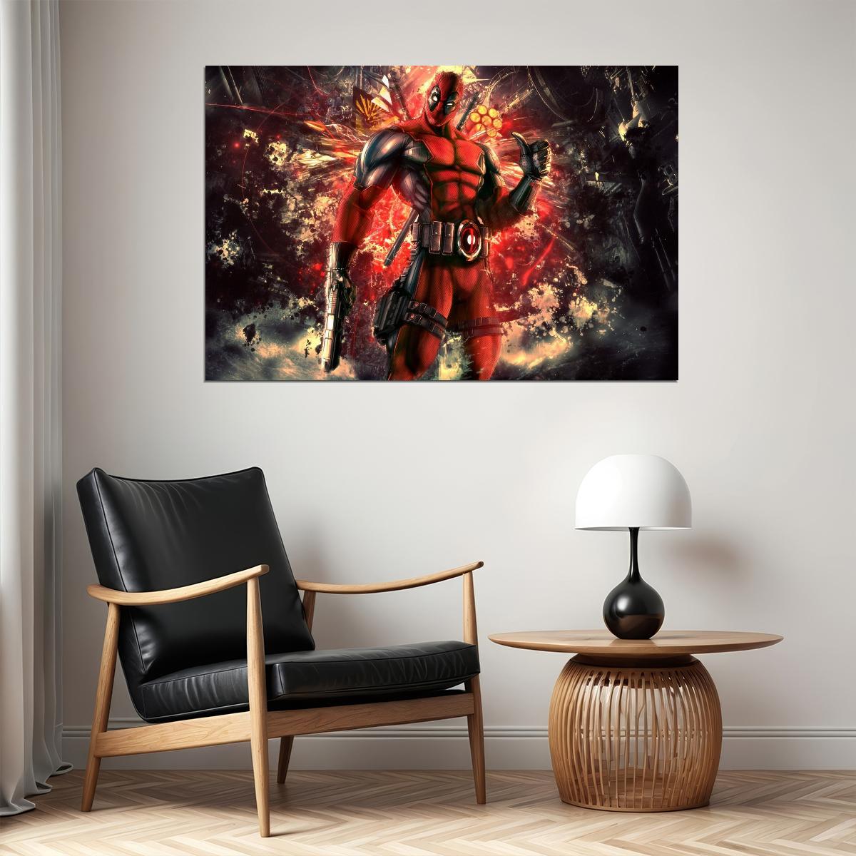 Deadpool Movie Poster Marvel Superhero Wall Art Action Film Print - xonomax