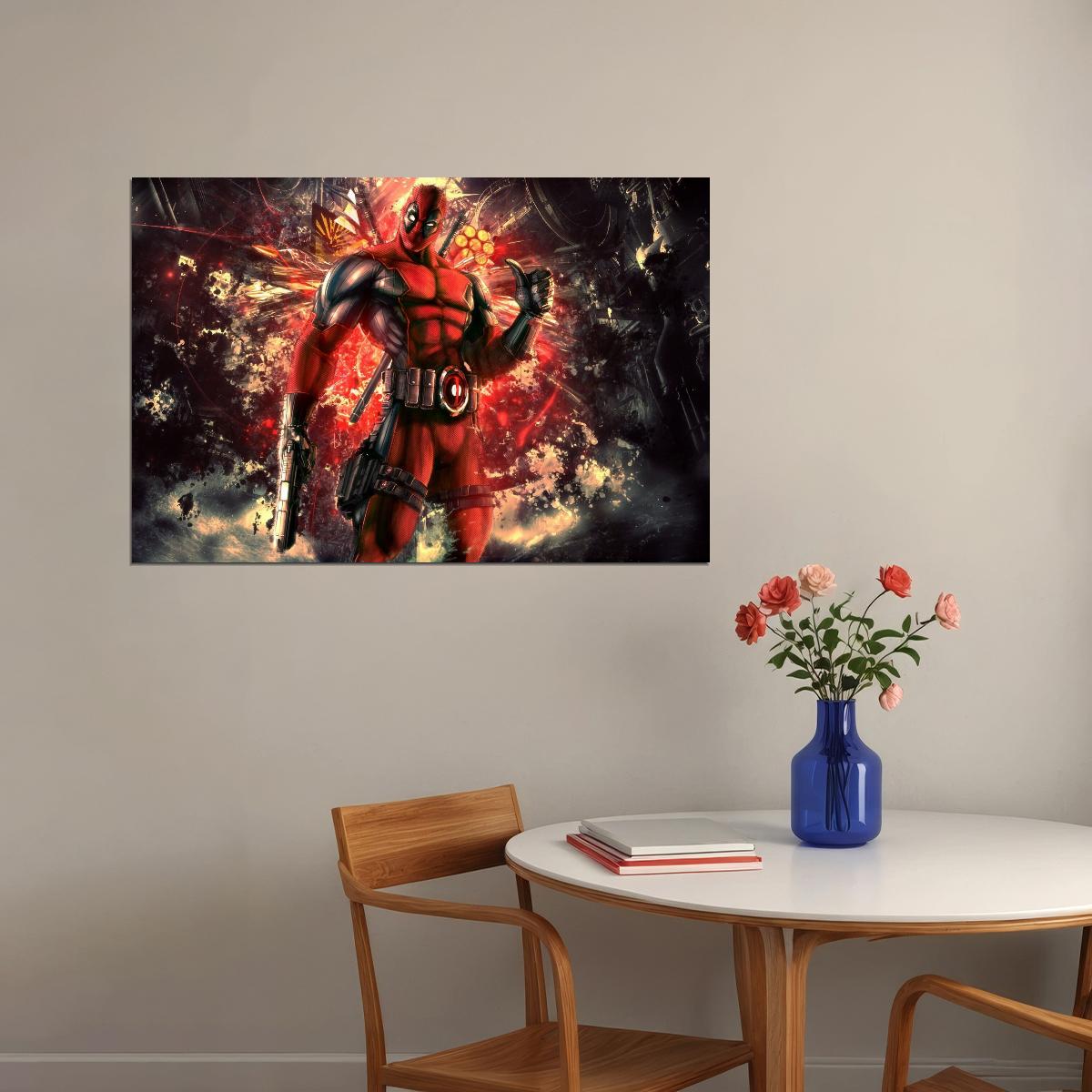 Deadpool Movie Poster Marvel Superhero Wall Art Action Film Print - xonomax