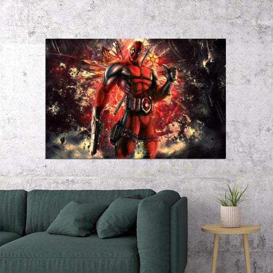 Deadpool Movie Poster Marvel Superhero Wall Art Action Film Print - xonomax