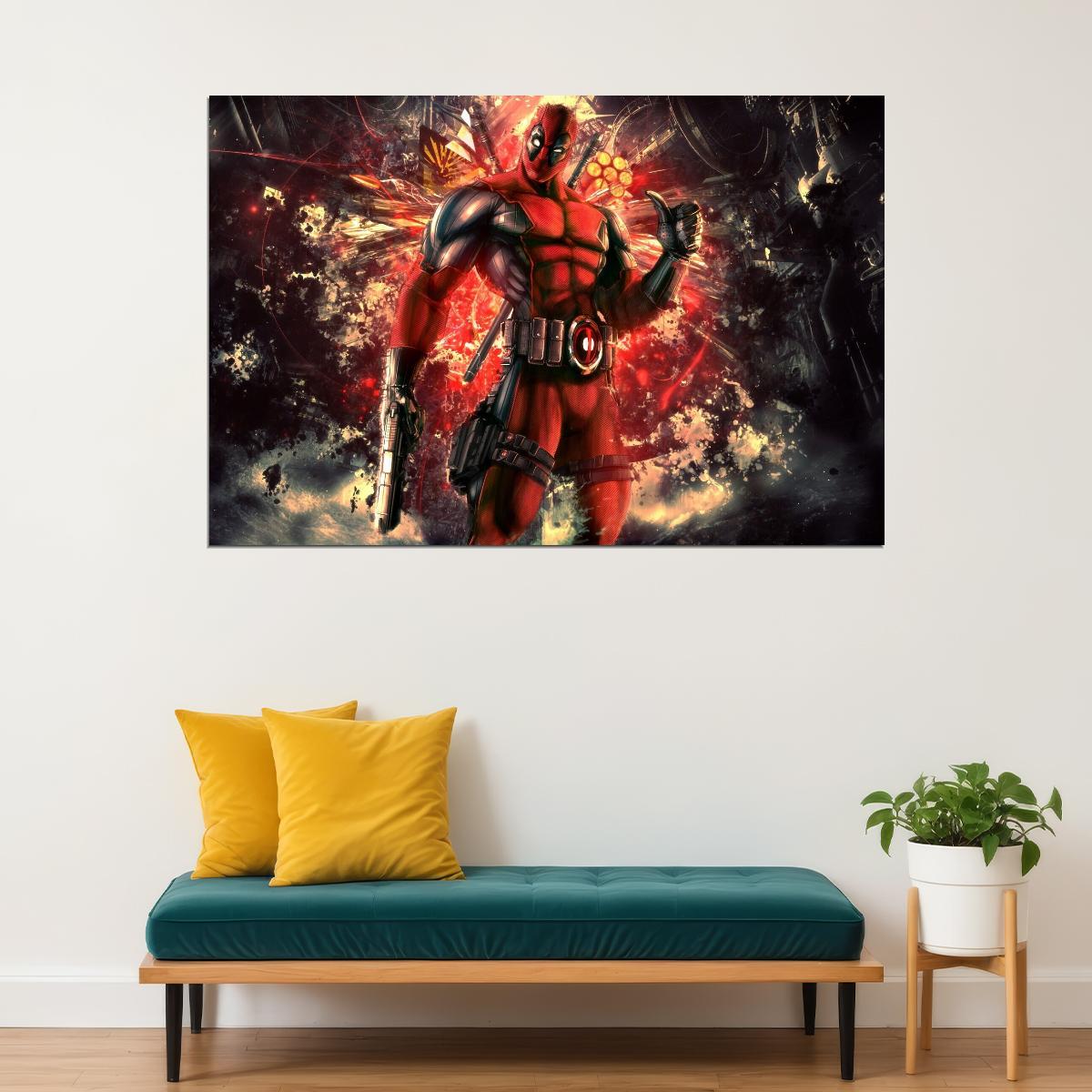 Deadpool Movie Poster Marvel Superhero Wall Art Action Film Print - xonomax