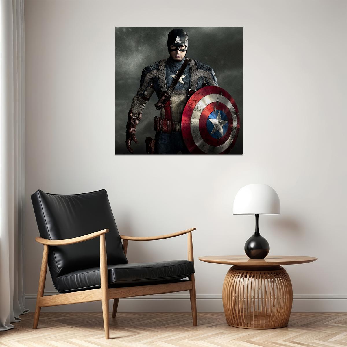 Captain America Movie Poster Marvel Superhero Wall Art Comic Book Film Print - xonomax