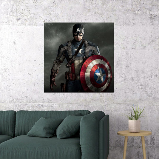 Captain America Movie Poster Marvel Superhero Wall Art Comic Book Film Print - xonomax