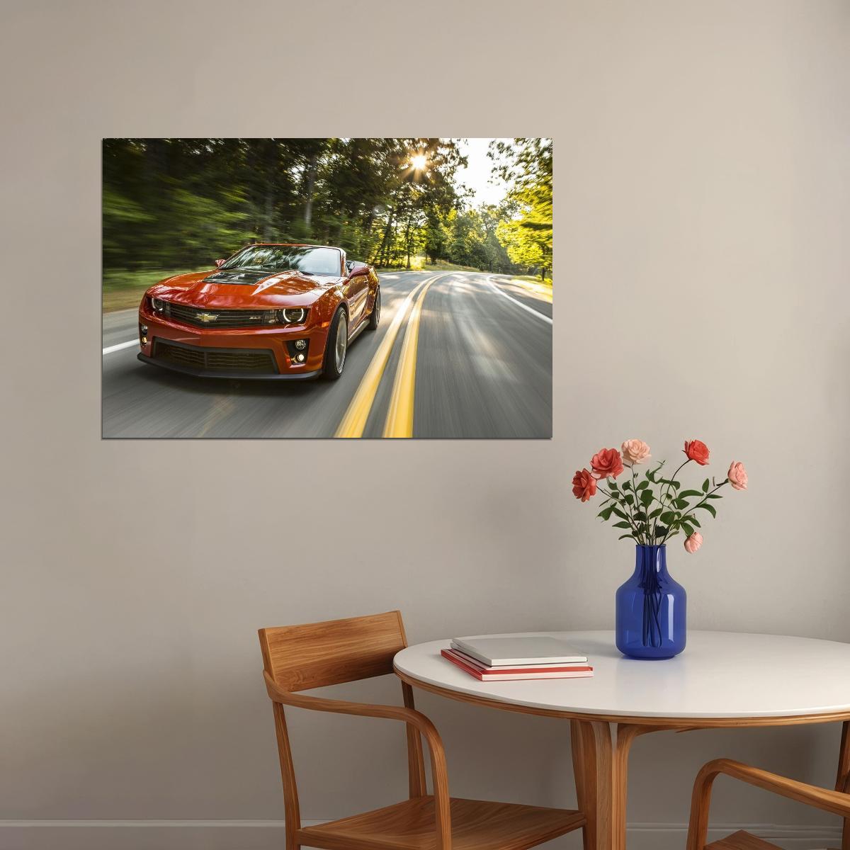 Chevrolet Camaro Poster Classic Muscle Car Wall Art Luxury Car Print - xonomax