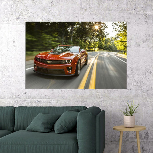 Chevrolet Camaro Poster Classic Muscle Car Wall Art Luxury Car Print - xonomax