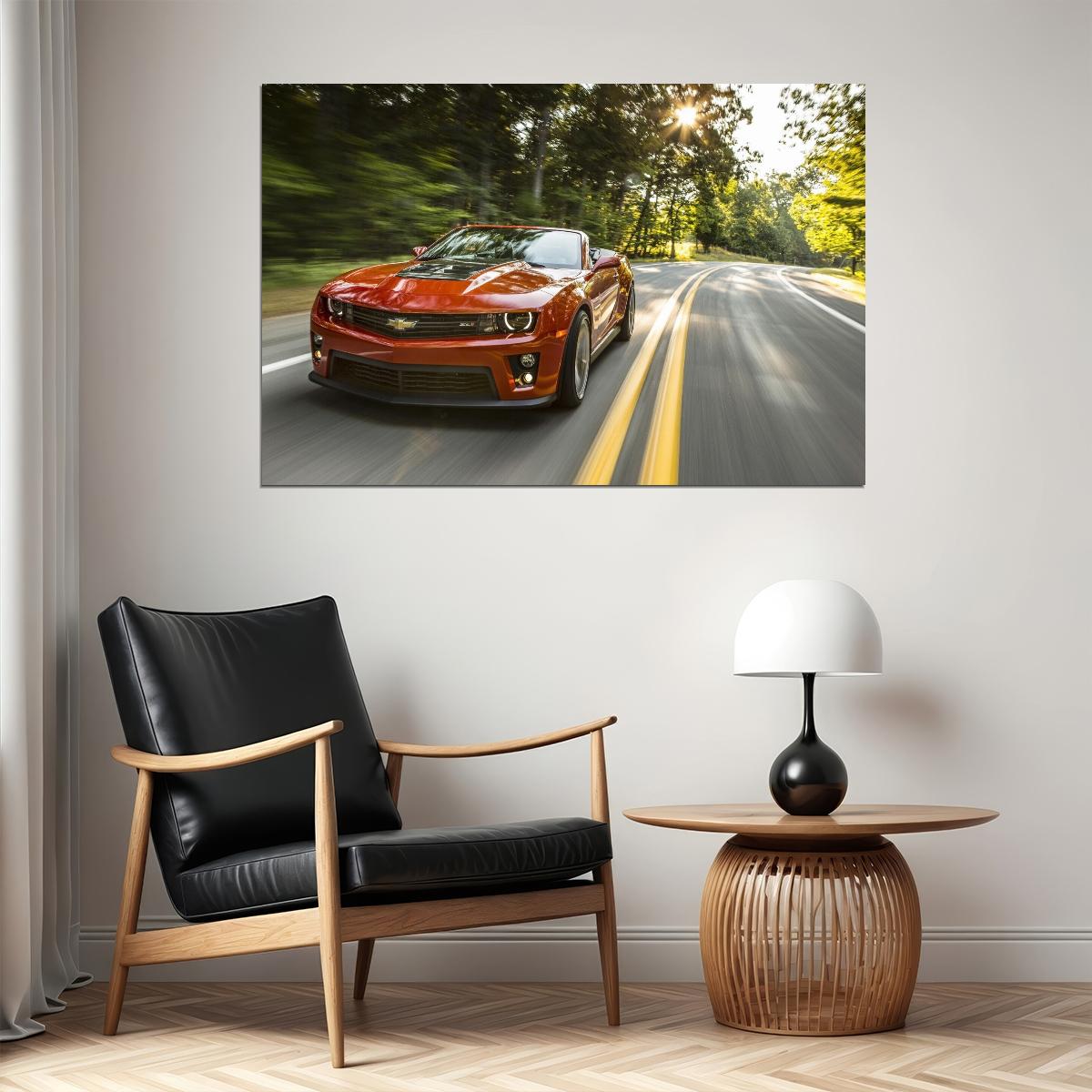 Chevrolet Camaro Poster Classic Muscle Car Wall Art Luxury Car Print - xonomax
