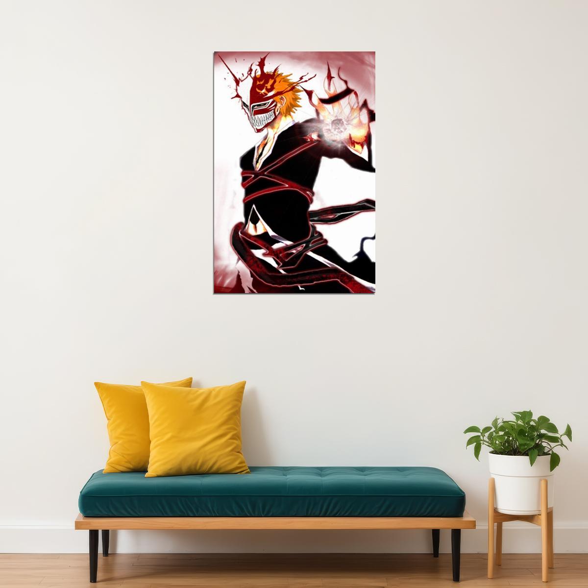 Bleach Ichigo Anime Poster Japanese Animation Wall Art Manga Series Print - xonomax