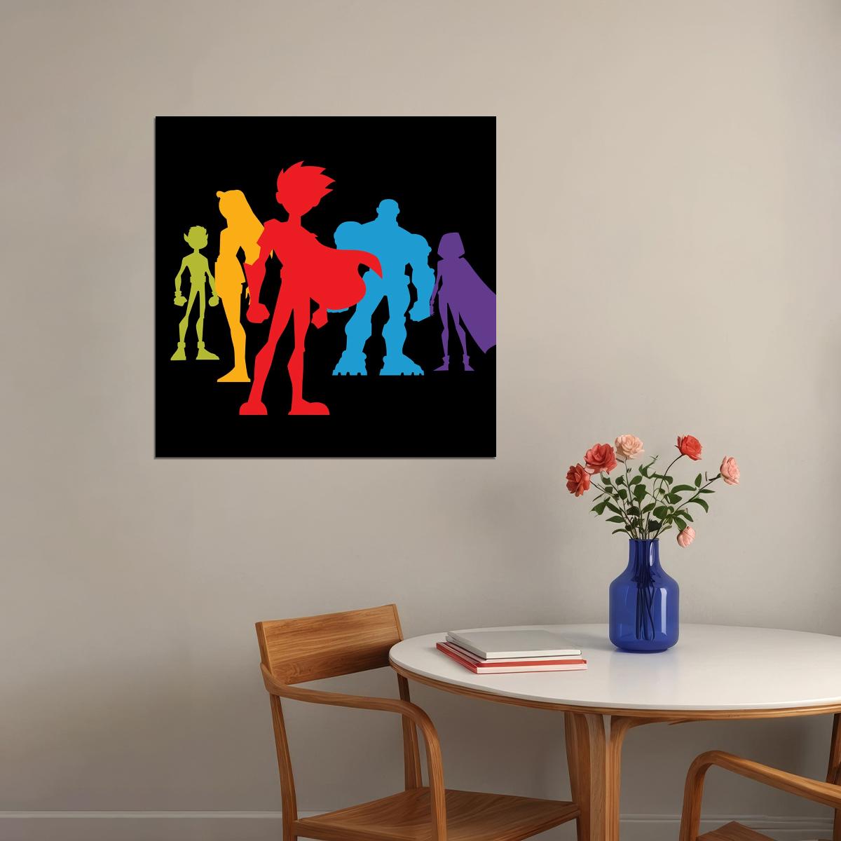 Teen Titans Tv Show Movie Poster Iconic Animated Heroes Wall Art - xonomax