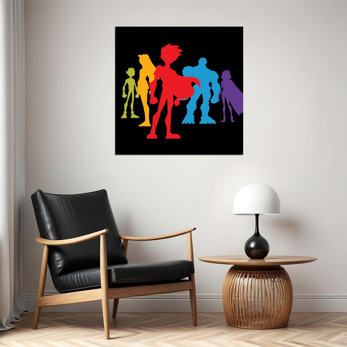Teen Titans Tv Show Movie Poster Iconic Animated Heroes Wall Art - xonomax