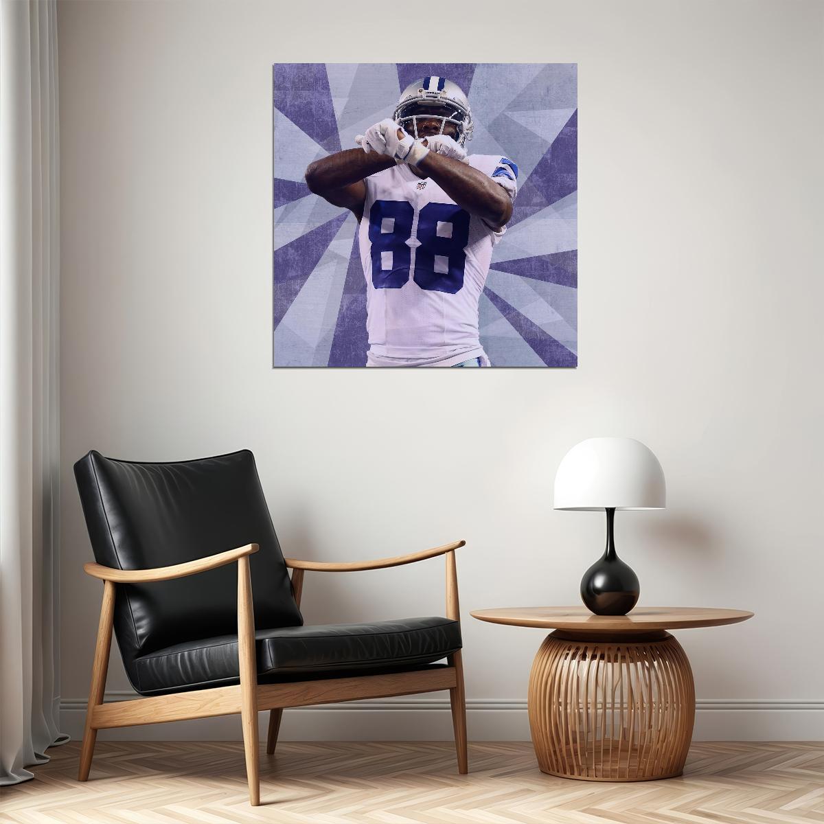 Dez Bryant Football Poster Nfl Star Wall Art Dallas Cowboys Sports Print - xonomax