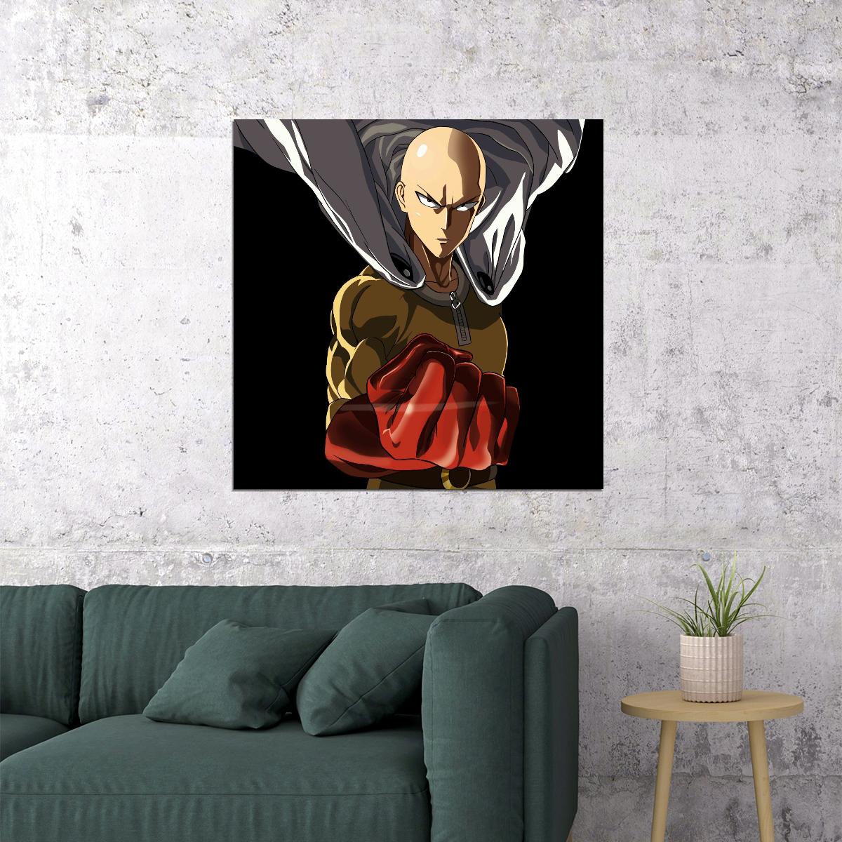 One Punch Man Saitama Sensei Anime Poster Japanese Manga Art Wall Print - xonomax