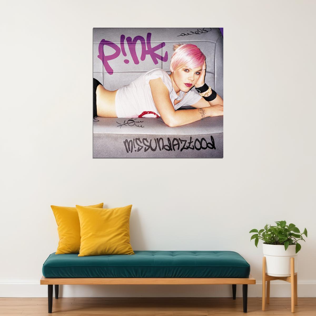 P!nk Missundaztood Album Cover Art Pop Punk Music Poster Wall Print