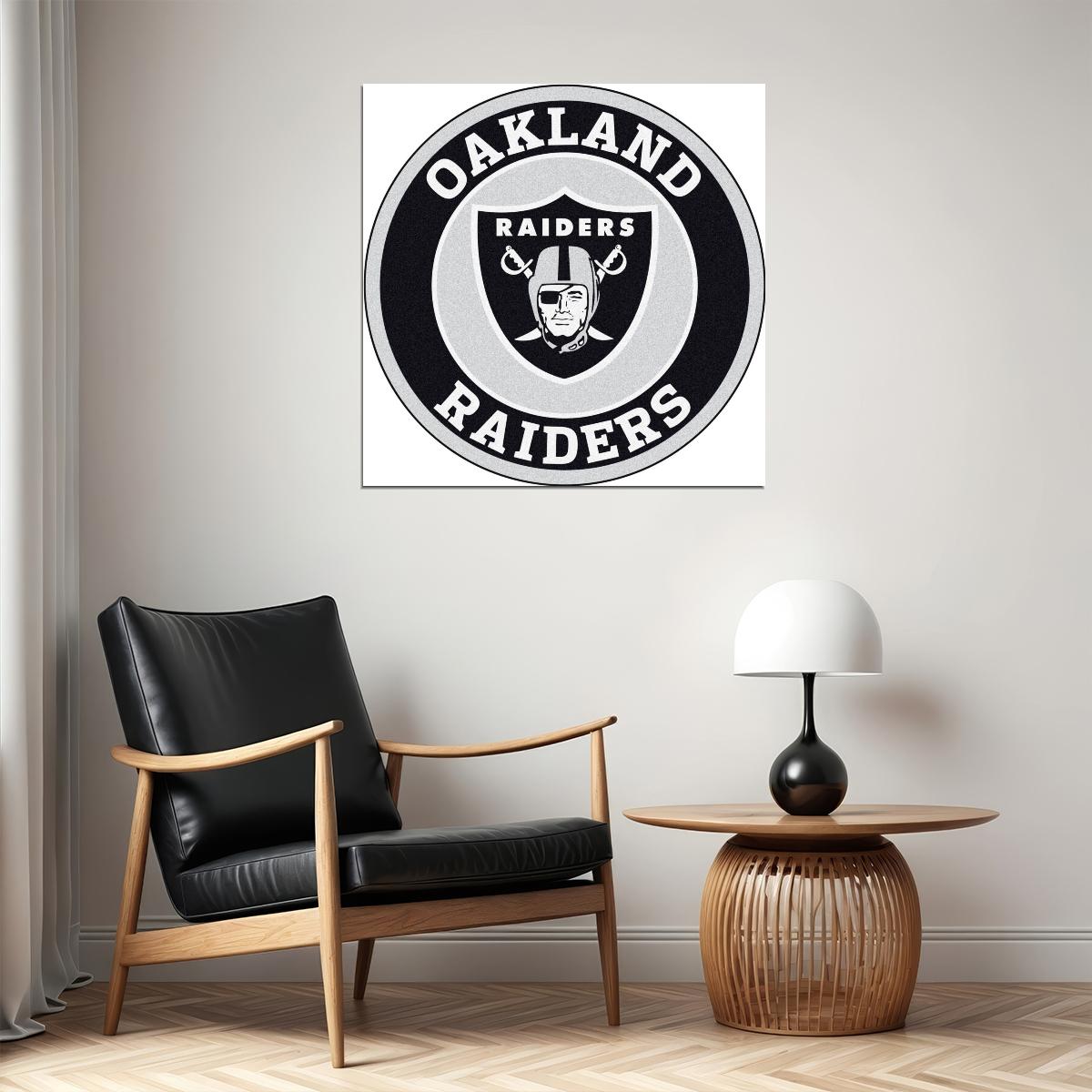 Oakland Raiders Logo Poster Nfl Football Team Wall Art - xonomax