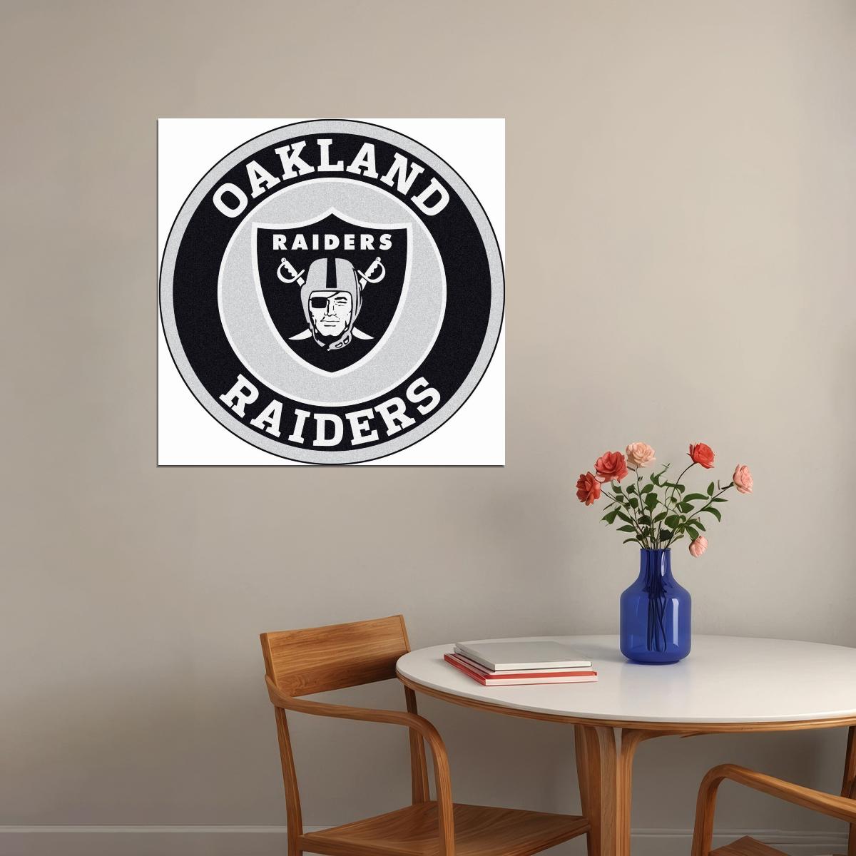 Oakland Raiders Logo Poster Nfl Football Team Wall Art - xonomax