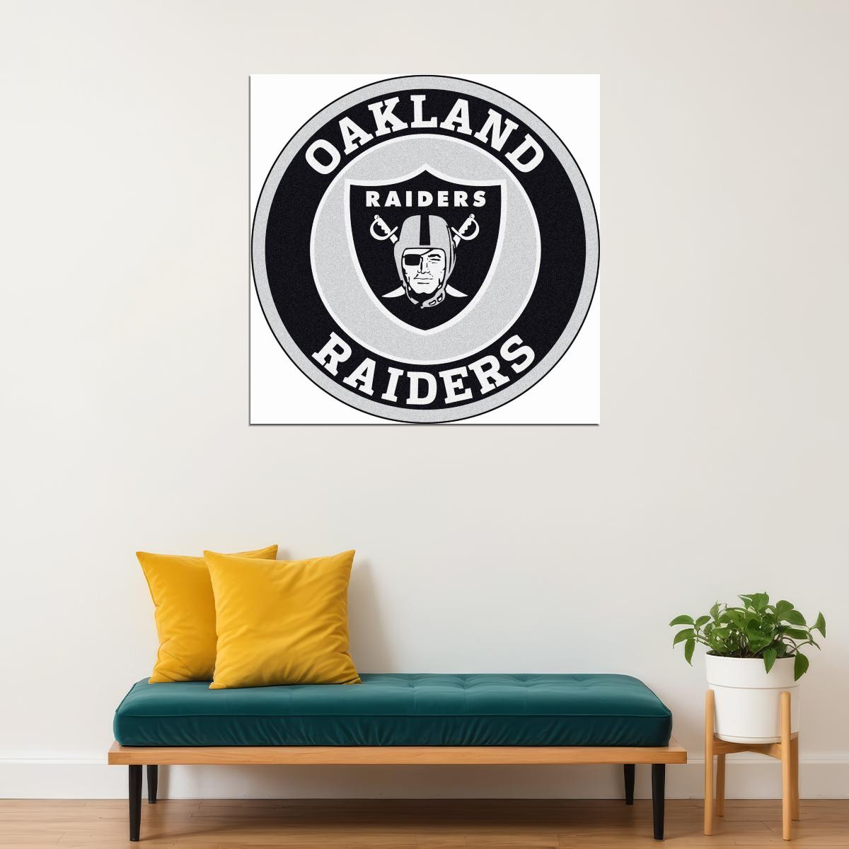 Oakland Raiders Logo Poster Nfl Football Team Wall Art - xonomax
